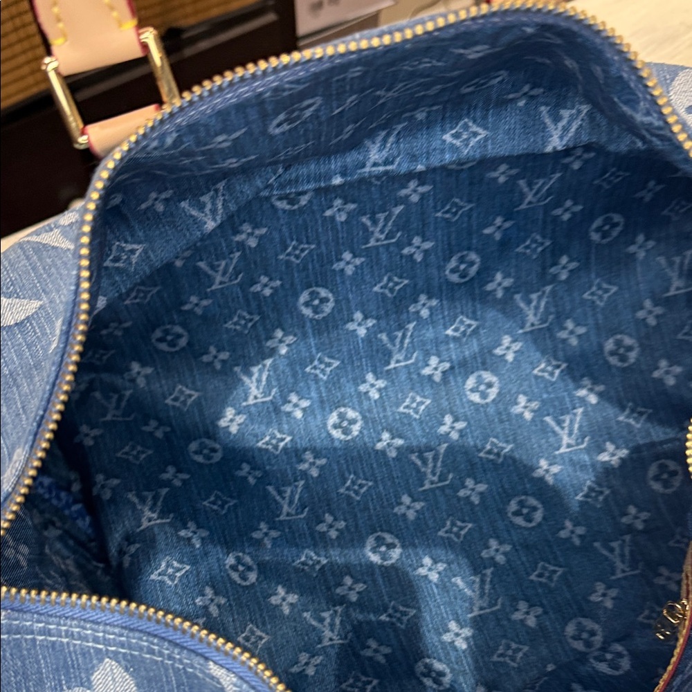Source Unknown Denim Monogram Keepall Bandouliere… - image 14